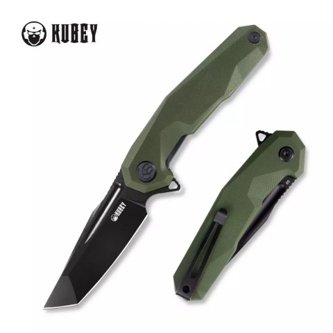 Nóż składany Kubey Carve Nest OD Green G10, Black Coated D2 (KB237B)