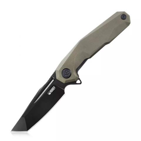 Nóż składany Kubey Carve Nest Tan G10, Black Coated D2