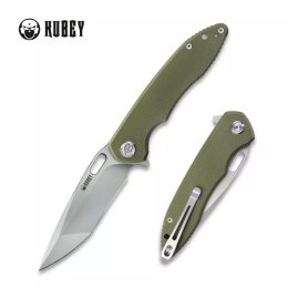Nóż składany Kubey Darknesss Green G10, Bead Blasted D2 (KU003B)