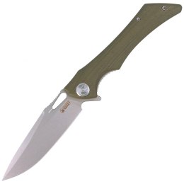 Nóż składany Kubey Raven OD Green G10, Satin AUS-10 by Jelly Jerry (KB245B)