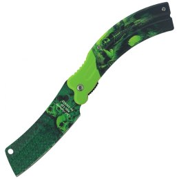 Nóż składany Herbertz Solingen nadruk 3D Skulls / Grim Reaper, Green Aluminium (592412)