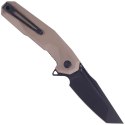 Nóż składany Kubey Carve Nest Tan G10, Black Coated D2