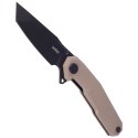 Nóż składany Kubey Carve Nest Tan G10, Black Coated D2