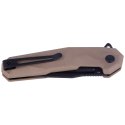 Nóż składany Kubey Carve Nest Tan G10, Black Coated D2