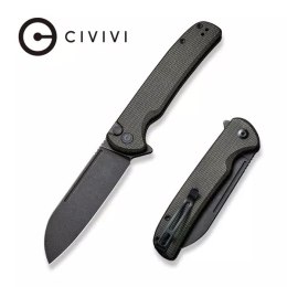 Nóż składany CIVIVI Chevalier Dark Green Micarta, Black Stonewashed (C20022-2)