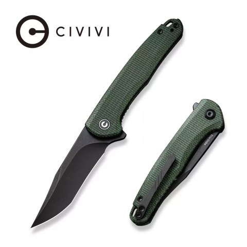 Nóż składany CIVIVI Mini Sandbar Green Micarta, Black Stonewashed by Eric Ochs (C20011-3)
