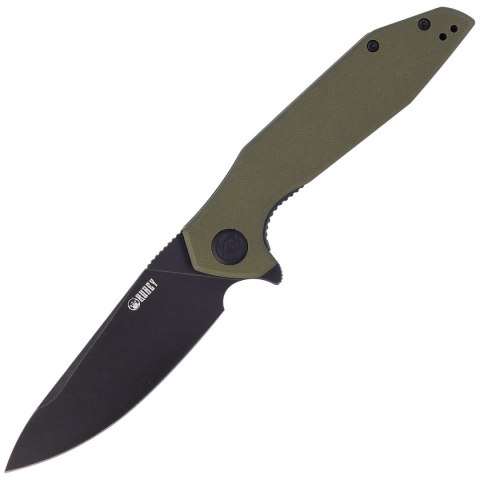 Nóż składany Kubey Nova Green G10, Black Stonewashed D2 (KU117E)