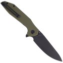 Nóż składany Kubey Nova Green G10, Black Stonewashed D2 (KU117E)