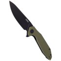 Nóż składany Kubey Nova Green G10, Black Stonewashed D2 (KU117E)