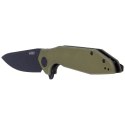 Nóż składany Kubey Nova Green G10, Black Stonewashed D2 (KU117E)