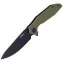 Nóż składany Kubey Nova Green G10, Black Stonewashed D2 (KU117E)