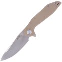 Nóż składany Kubey Nova Tan G10, Satin D2 (KU117F)