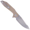 Nóż składany Kubey Nova Tan G10, Satin D2 (KU117F)