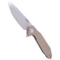 Nóż składany Kubey Nova Tan G10, Satin D2 (KU117F)