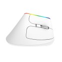 Bezprzewodowa mysz pionowa Delux M618C 2.4G 1600DPI RGB (biała)