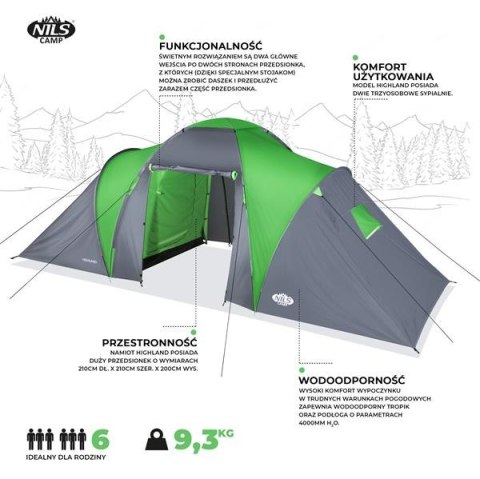 NC6031 NAMIOT KEMPINGOWY HIGHLAND NILS CAMP