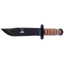 Nóż Martinez Albainox USMC Tactical Ka-Bar style Leather, Black Blade (31762)