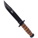 Nóż Martinez Albainox USMC Tactical Ka-Bar style Leather, Black Blade (31762)