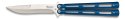 Nóż składany motylek Martinez Albainox Balisong Blue Steel, Satin Finish (02143)