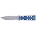 Nóż składany motylek Martinez Albainox Balisong Blue Steel, Satin Finish (02143)