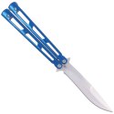 Nóż składany motylek Martinez Albainox Balisong Blue Steel, Satin Finish (02143)