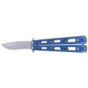 Nóż składany motylek Martinez Albainox Balisong Blue Steel, Satin Finish (02143)