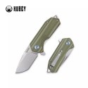 Nóż Kubey Knife Campe, Striped Green G10, Sandblast D2 (KU203E)