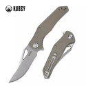 Nóż składany Kubey Phemius Tan G10, Bead Blasted D2 (KU149B)