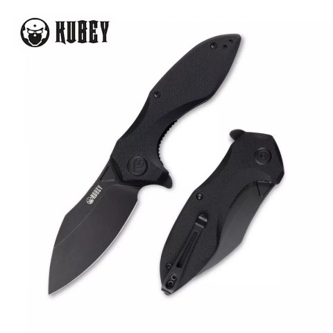 Nóż Kubey Knife Noble, Black G10, Dark Stonewashed D2 (KU236F)