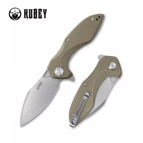 Nóż Kubey Knife Noble, Tan G10, Bead Blasted D2 (KU236C)