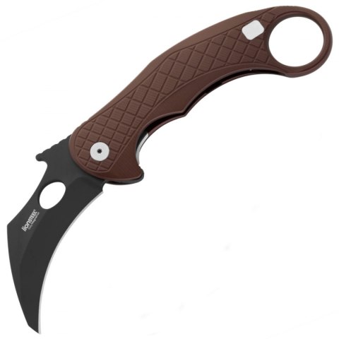 Nóż składany LionSteel L.E.One Karambit Earth Brown Aluminium, Chemical Black MagnaCut by Emerson Design (LE1 A EB)