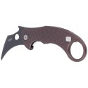 Nóż składany LionSteel L.E.One Karambit Earth Brown Aluminium, Chemical Black MagnaCut by Emerson Design (LE1 A EB)