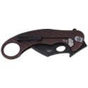 Nóż składany LionSteel L.E.One Karambit Earth Brown Aluminium, Chemical Black MagnaCut by Emerson Design (LE1 A EB)