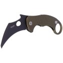 Nóż składany LionSteel L.E.One Karambit Green Aluminium, Chemical Black MagnaCut by Emerson Design (LE1 A GB)