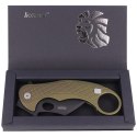 Nóż składany LionSteel L.E.One Karambit Green Aluminium, Chemical Black MagnaCut by Emerson Design (LE1 A GB)