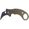 Nóż składany LionSteel L.E.One Karambit Green Aluminium, Chemical Black MagnaCut by Emerson Design (LE1 A GB)