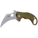 Nóż składany LionSteel L.E.One Karambit Green Aluminium, Stonewashed MagnaCut by Emerson Design (LE1 A GS)