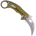 Nóż składany LionSteel L.E.One Karambit Green Aluminium, Stonewashed MagnaCut by Emerson Design (LE1 A GS)