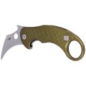 Nóż składany LionSteel L.E.One Karambit Green Aluminium, Stonewashed MagnaCut by Emerson Design (LE1 A GS)