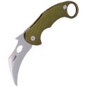 Nóż składany LionSteel L.E.One Karambit Green Aluminium, Stonewashed MagnaCut by Emerson Design (LE1 A GS)