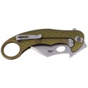 Nóż składany LionSteel L.E.One Karambit Green Aluminium, Stonewashed MagnaCut by Emerson Design (LE1 A GS)