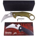 Nóż składany LionSteel L.E.One Karambit Green Aluminium, Stonewashed MagnaCut by Emerson Design (LE1 A GS)