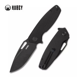 Nóż składany Kubey Tityus Black G10, Dark Stonewashed D2 (KU322C)