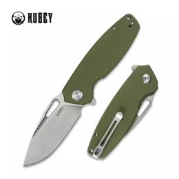 Nóż składany Kubey Tityus Green G10, Bead Blasted D2 (KU322B)