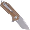 Nóż Kubey Knife Campe, Striped Beige G10, Sandblast D2 (KU203F)