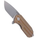 Nóż Kubey Knife Campe, Striped Beige G10, Sandblast D2 (KU203F)