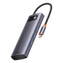 Hub 6w1 Baseus Metal Gleam Series, USB-C do 3x USB 3.0 + HDMI + USB-C PD + VGA