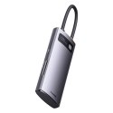Hub 6w1 Baseus Metal Gleam Series, USB-C do 3x USB 3.0 + USB-C PD + microSD/SD
