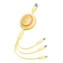 Kabel USB 3w1 Baseus Bright Mirror 2, micro USB / Lightning / USB-C, płaski, 3.5A, 1.1m (żółty)