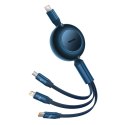 Kabel USB-C 3w1 Baseus Bright Mirror 4, micro USB / Lightning / USB-C, 100W / 3.5A, 1.1m (niebieski)